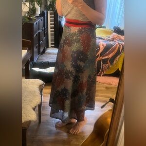 Splendid skirt size xs multi color floral print with a sparkle